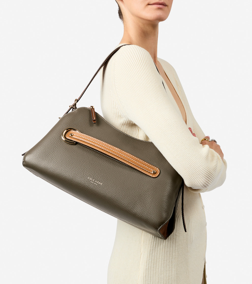 Women's Vivianne Shoulder Bag-Deep Olive-Golden Honey