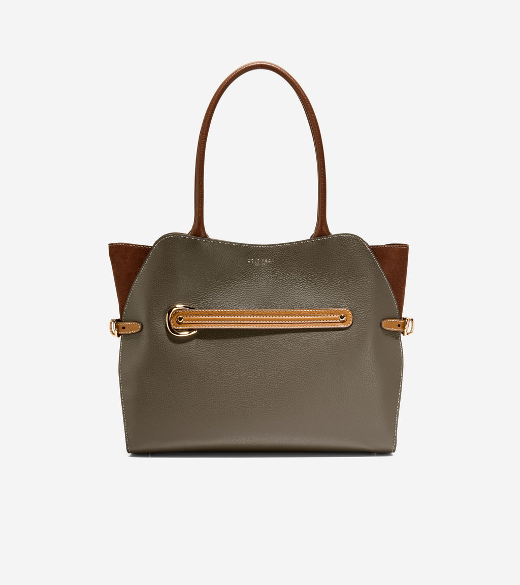 Women's Vivianne Tote Bag-Deep Olive-Golden Honey