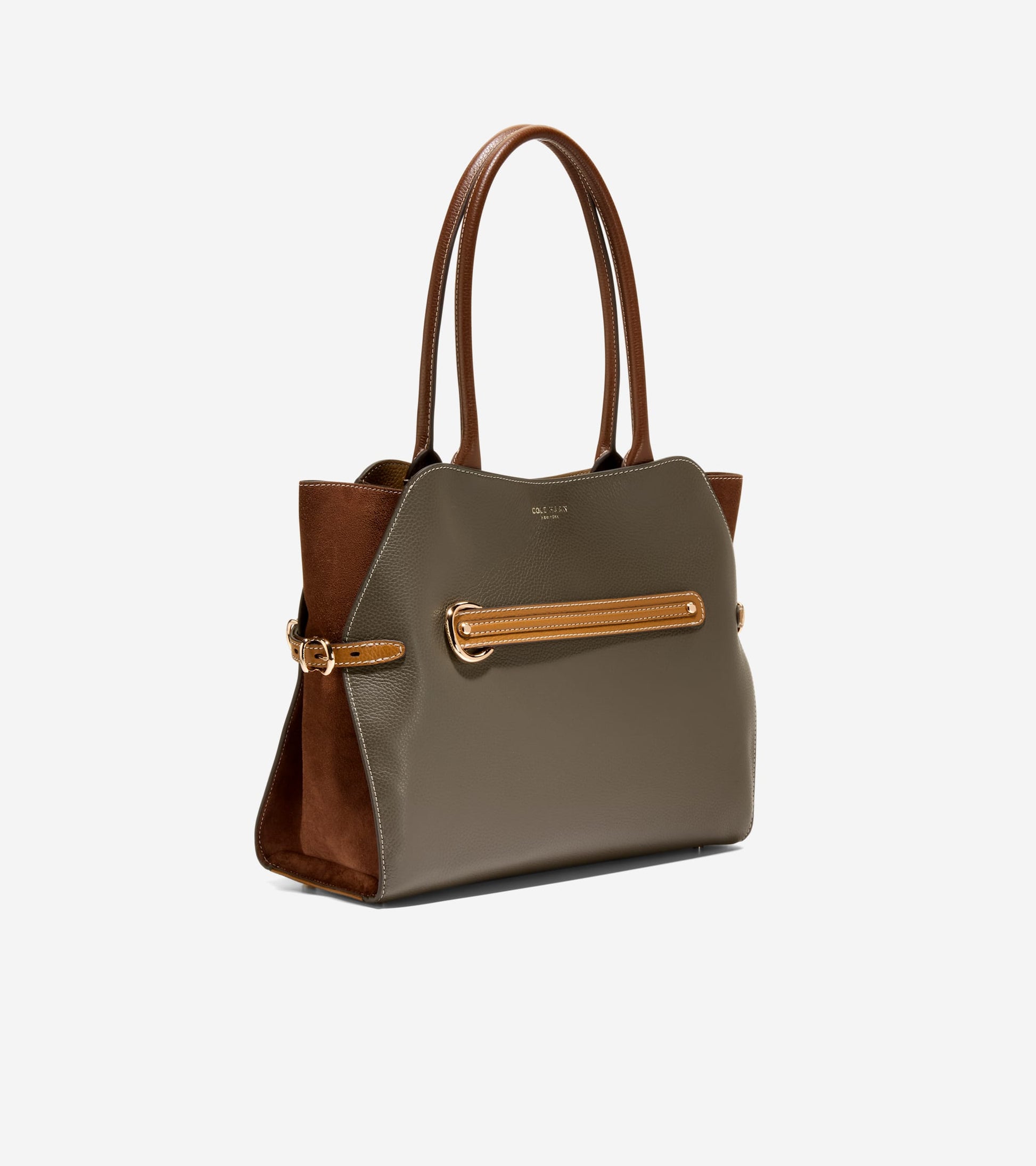 Women's Vivianne Tote Bag-Deep Olive-Golden Honey