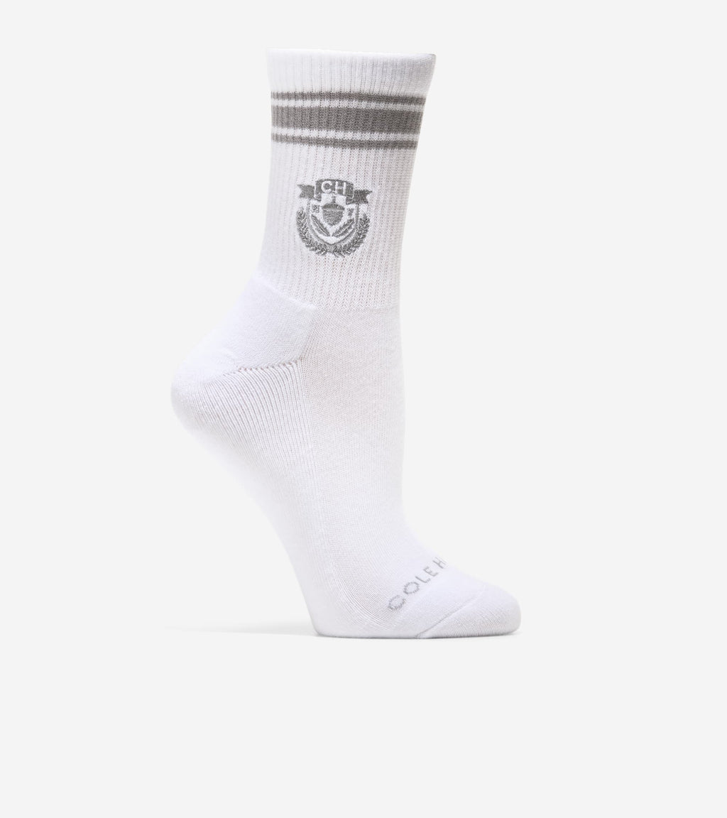 Women's Embroidery Quarter Socks-White