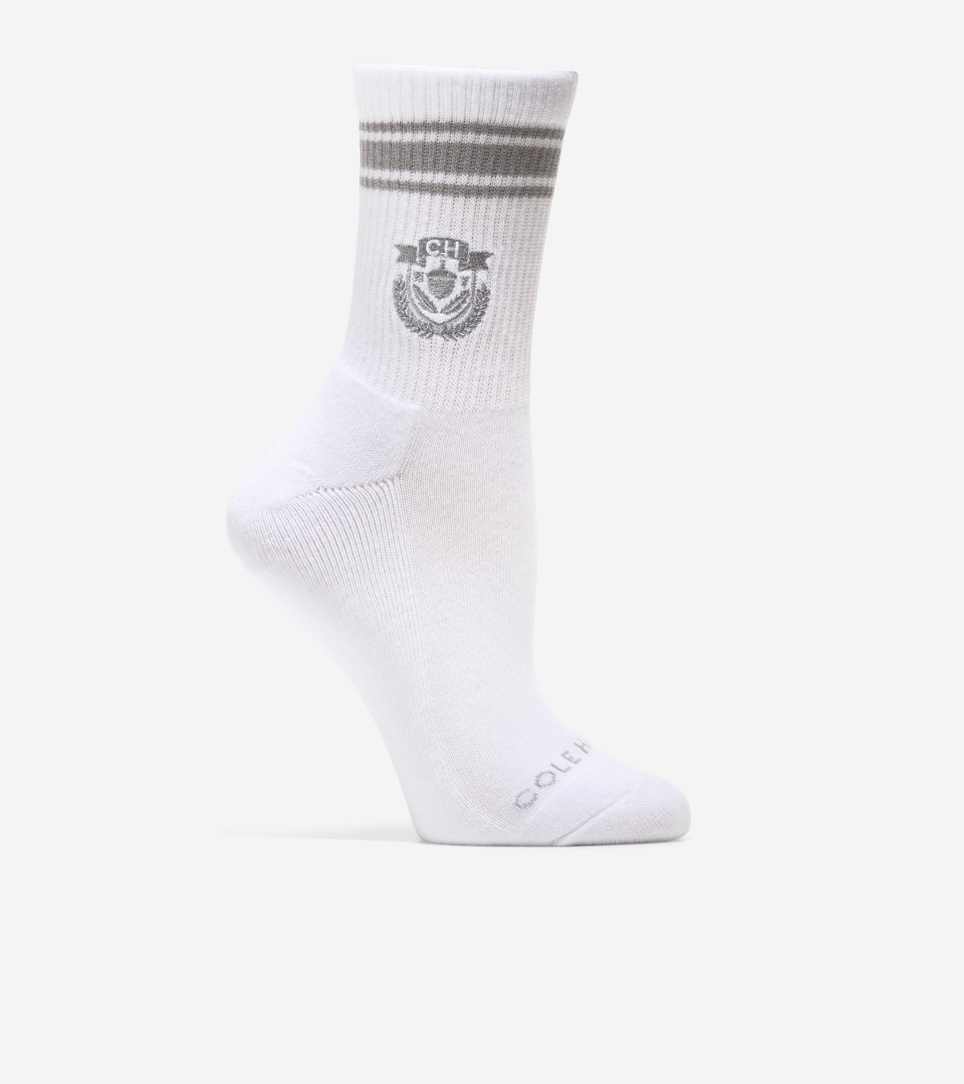 Women's Embroidery Quarter Socks-White