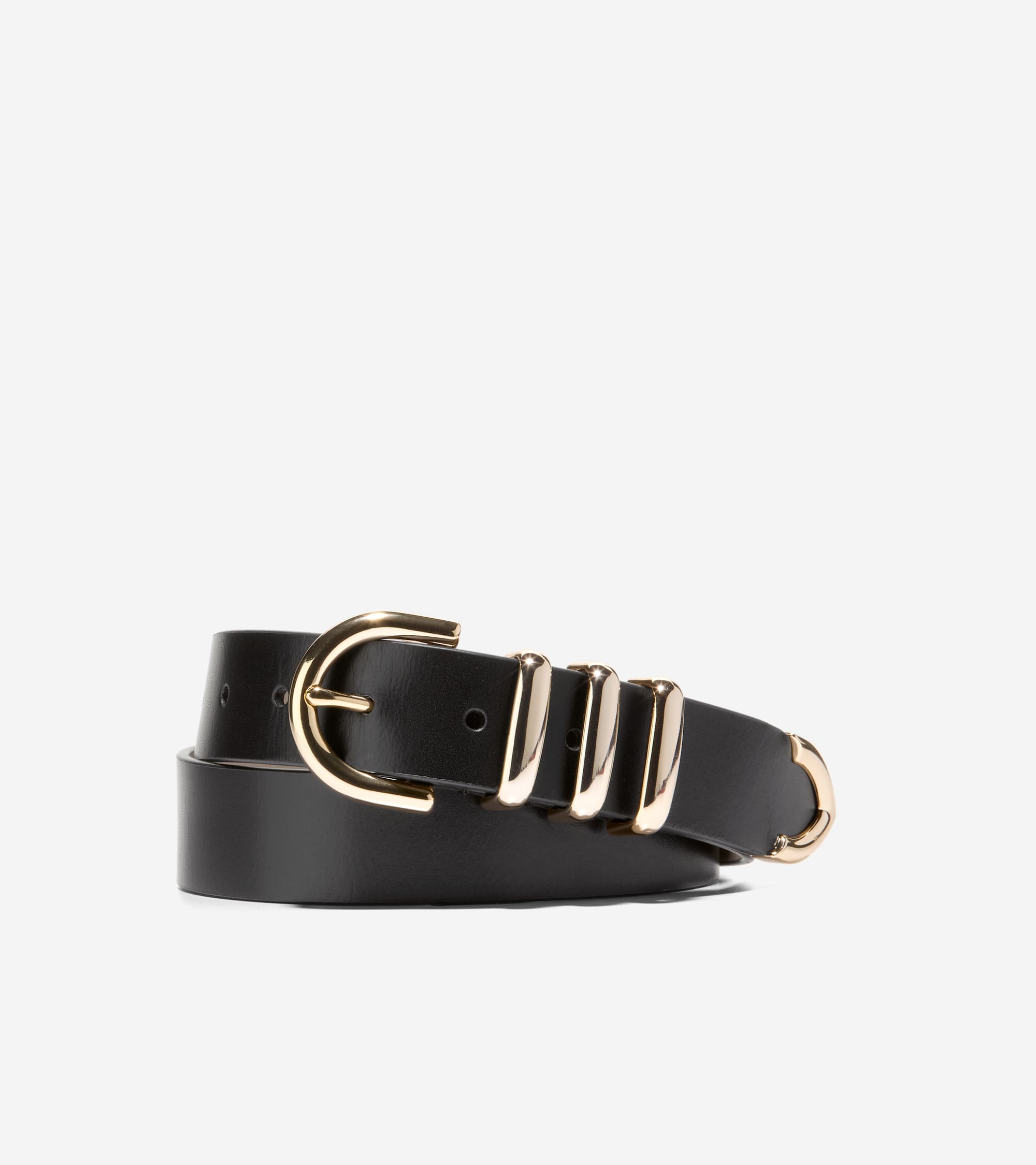 32MM Beveled Edge Modern 3PC Belt Set in Black | Cole Haan
