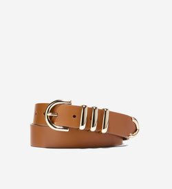 Beveled Edge Modern 3PC Belt Set-Tan
