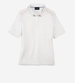 Women's Topspin Polo Shirt-Almond Peach Floral Print