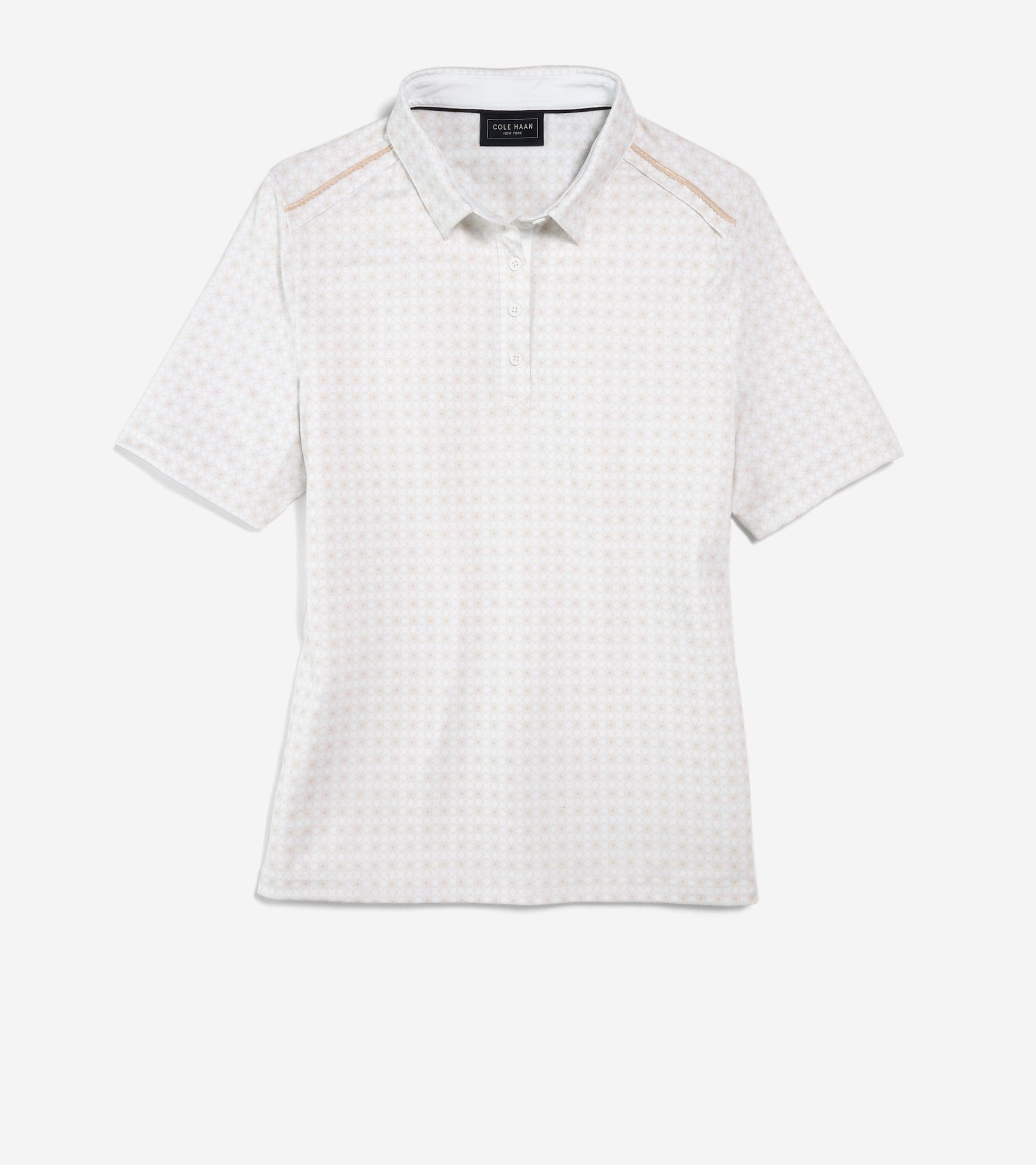 Women's Topspin Polo Shirt-Almond Peach Floral Print