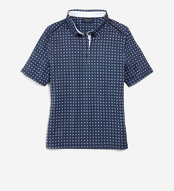 Women's Topspin Polo Shirt-Navy Blazer Floral Print