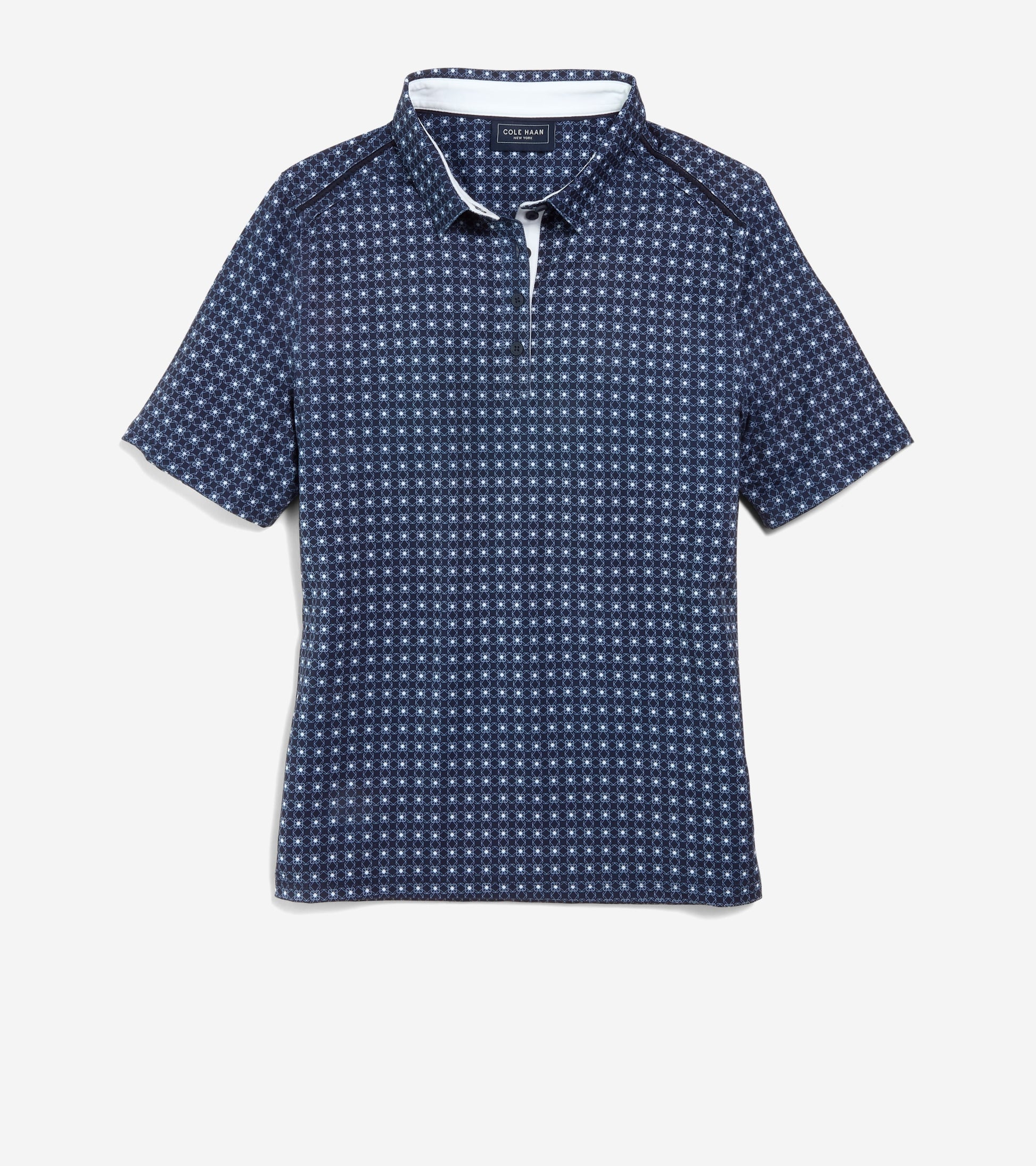 Women's Topspin Polo Shirt-Navy Blazer Floral Print