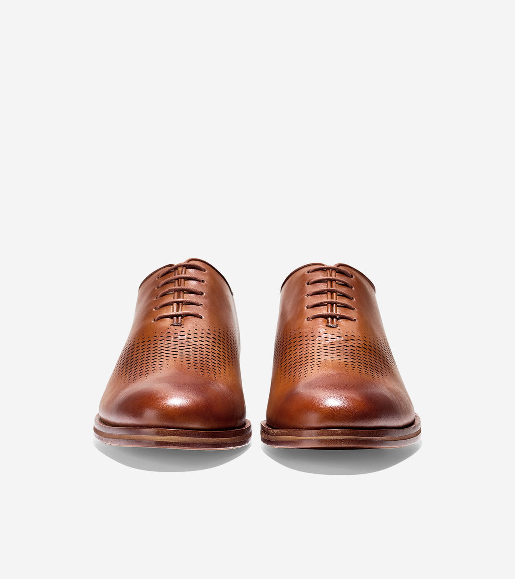 Men's Washington Grand Laser Wingtip Oxfords-British Tan Leather