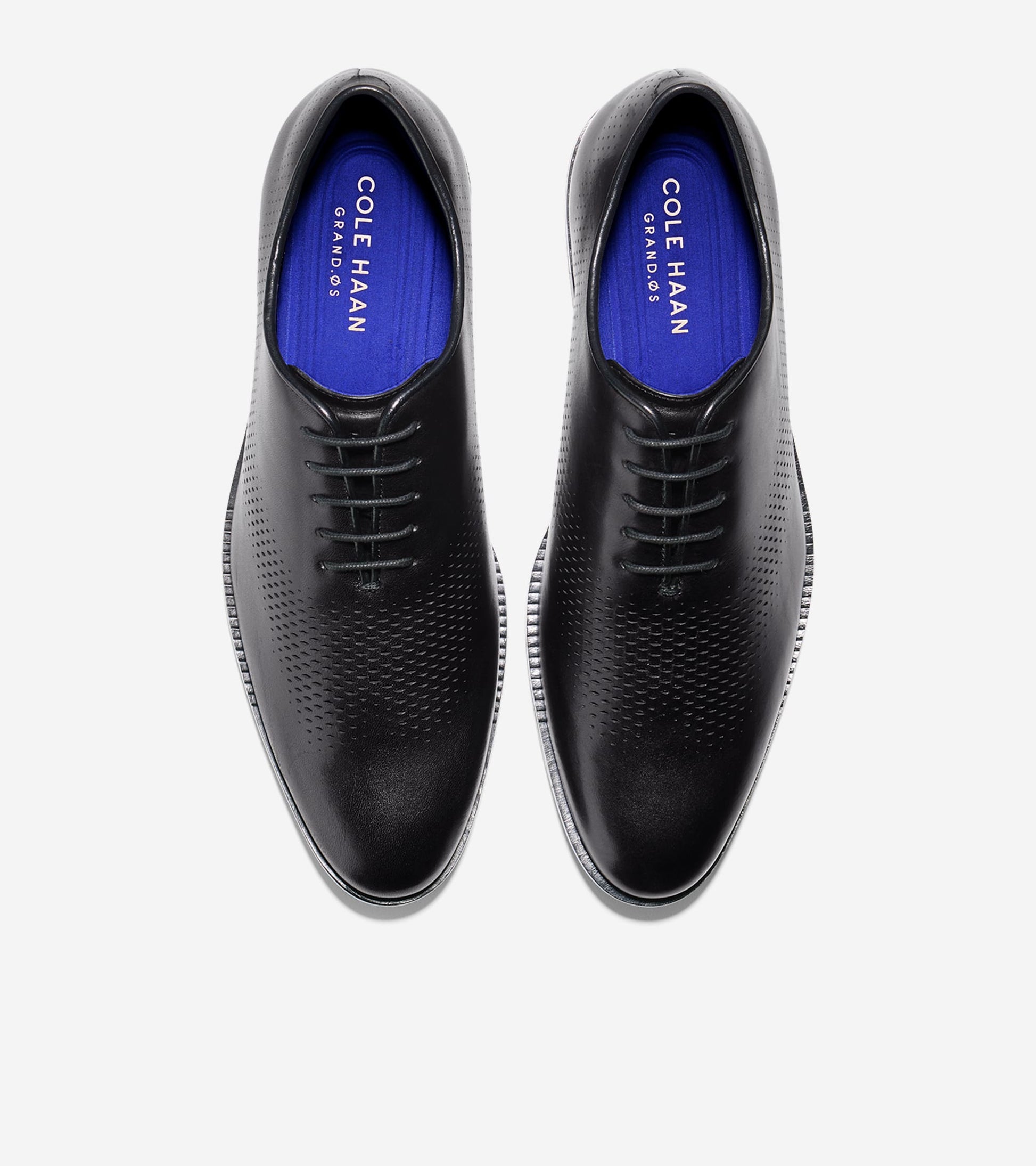 Men's Washington Grand Laser Wingtip Oxfords-Black Leather