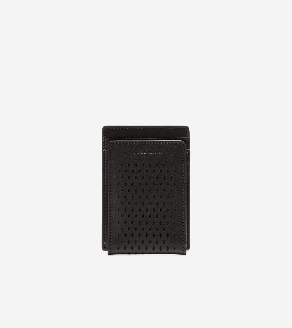 Washington Perforated Card Case-Black