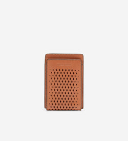 Washington Perforated Card Case-British Tan