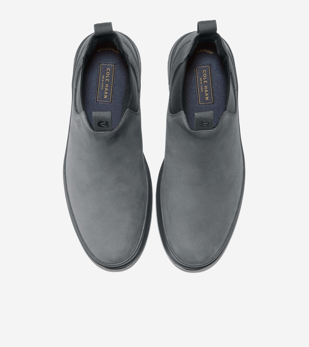 Men's Windham Grand Chelsea Waterproof Boots-Gray Pinstripe-Black-Paloma