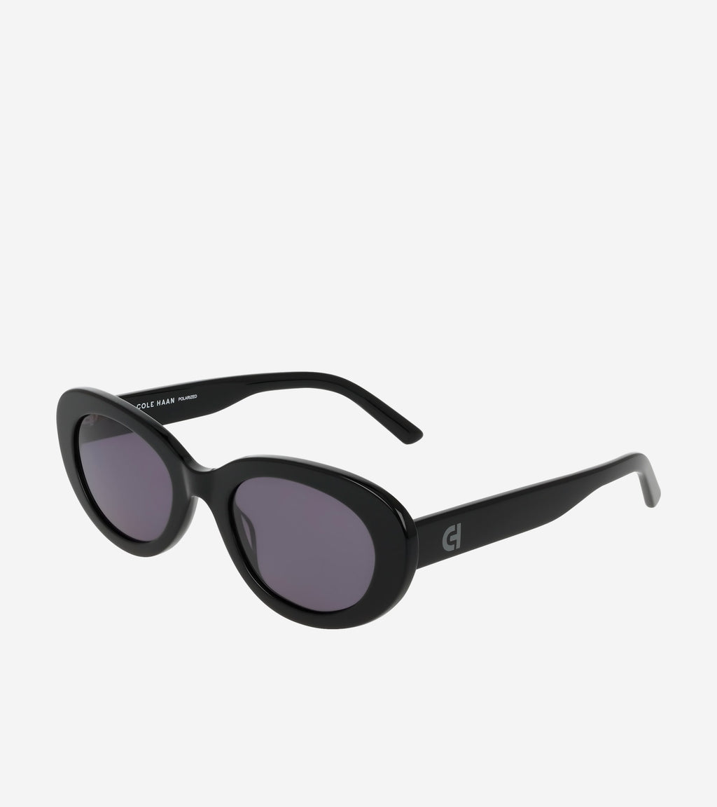 Women's Bold Oval Sunglasses-Black
