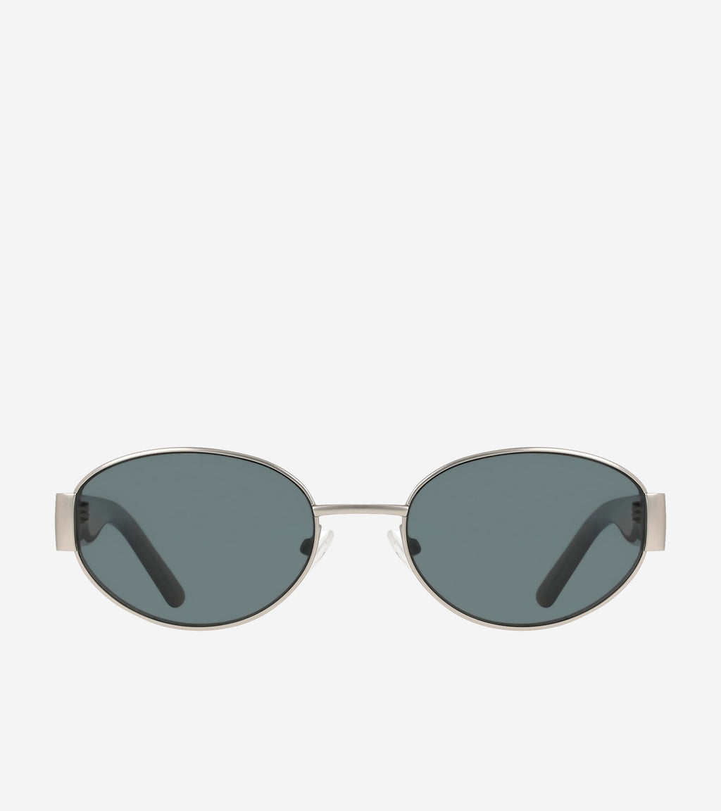 Women's Luxe Oval Sunglasses-Silver
