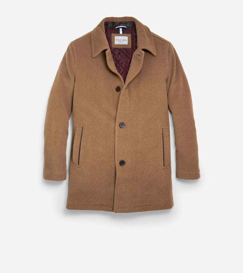Men's Wool-Blend Car Coat-Camel