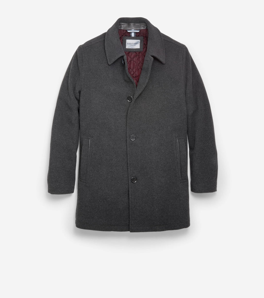 Men's Wool-Blend Car Coat-Charcoal