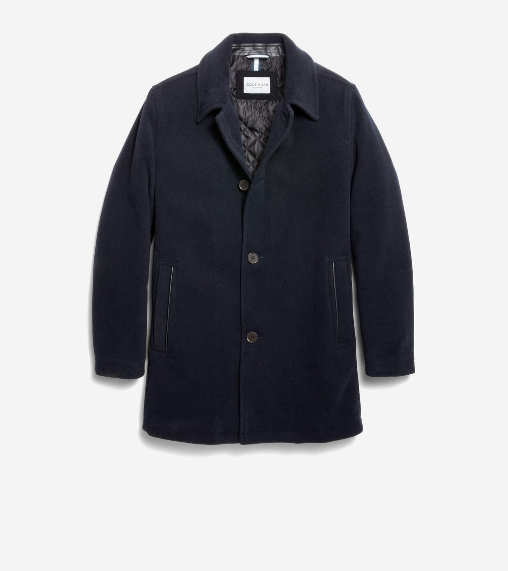 Men's Wool-Blend Car Coat-Navy