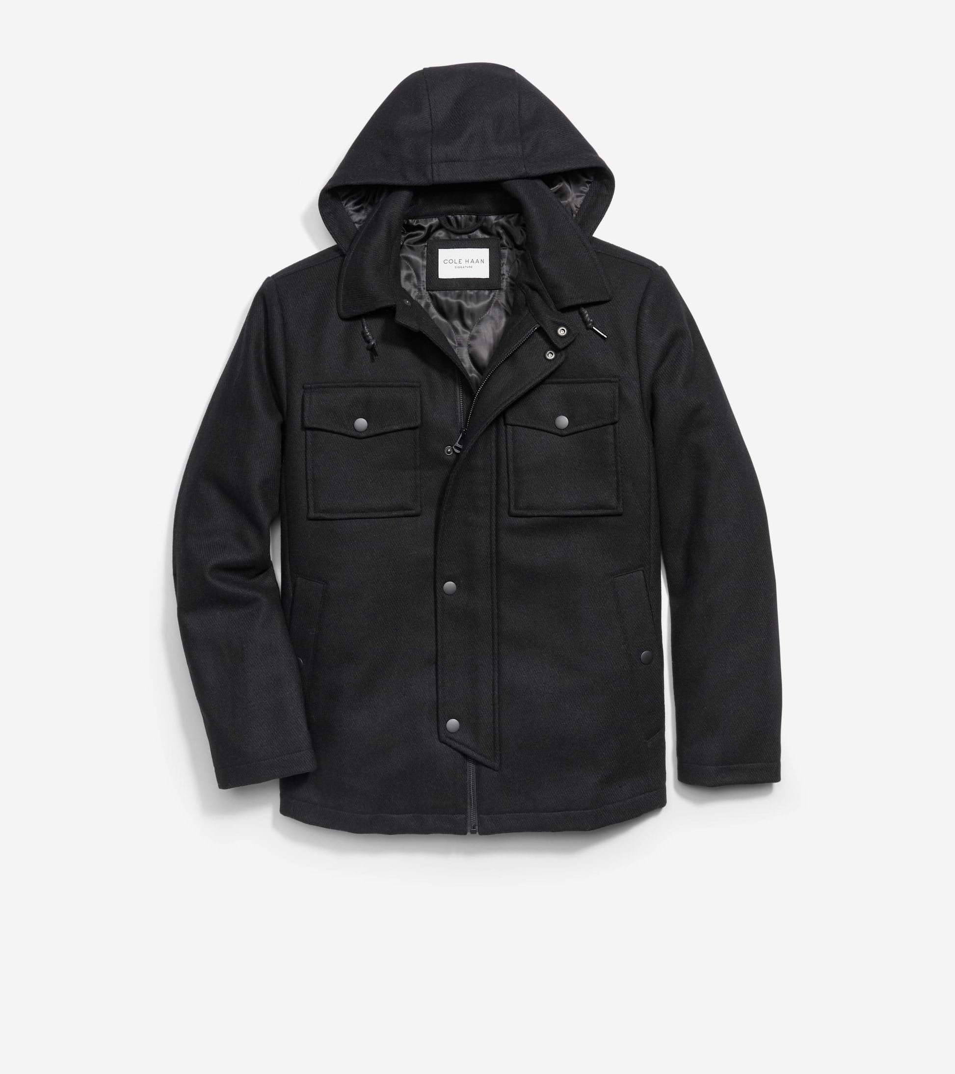 Men's Wool Twill Field Jacket-Black