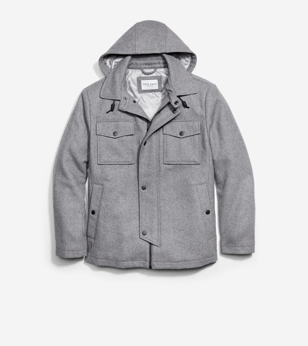 Men's Wool Twill Field Jacket-Light Grey
