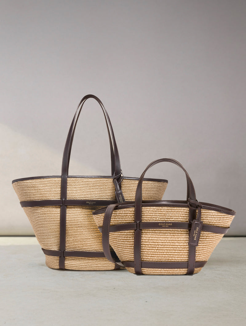 Women's raffia tote bags