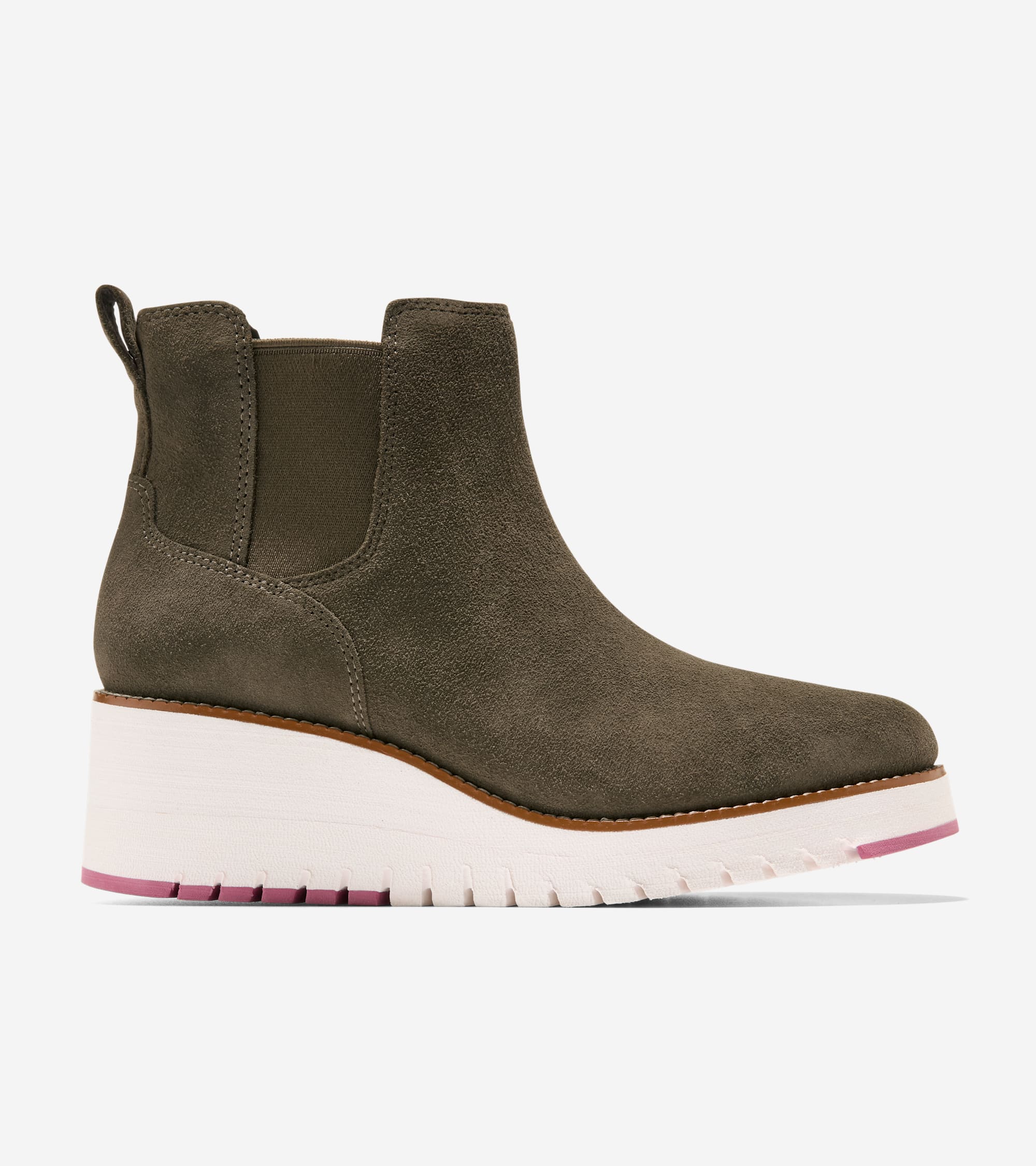 Women's ZERØGRAND City Wedge Waterproof Boots in Green | Cole Haan