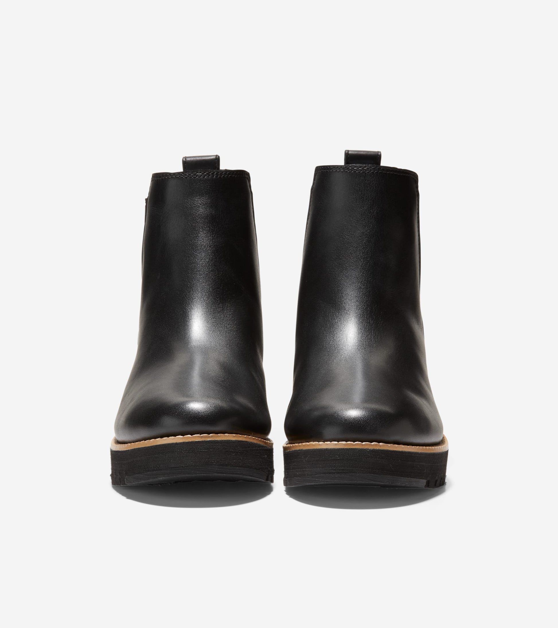 Women's ZERØGRAND City Wedge Waterproof Chelsea Boot-Black Leather