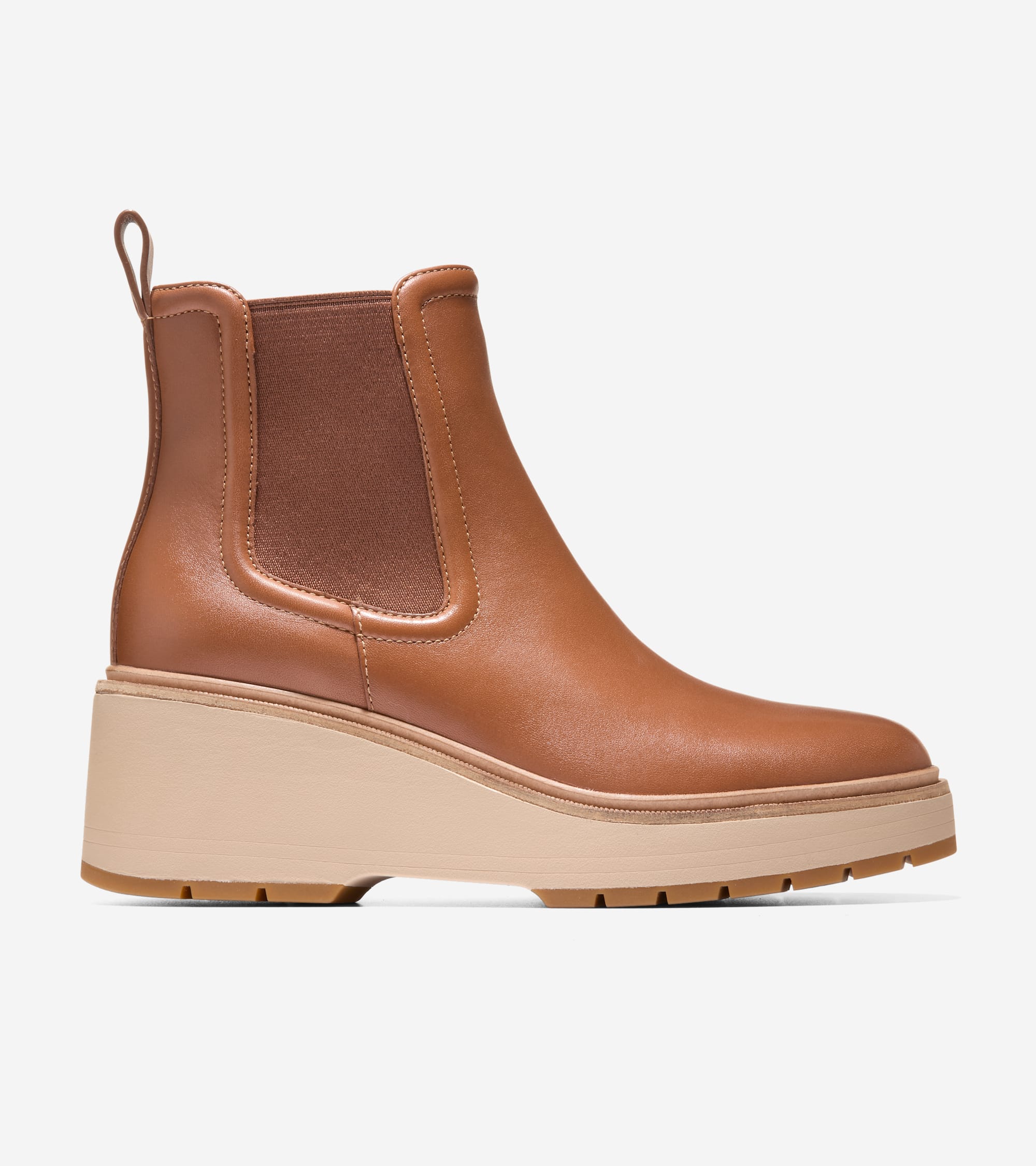 Women's ZERØGRAND Cityquest Waterproof Wedge Boots in Brown | Cole