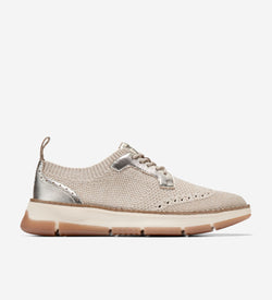 Women's ZERØGRAND Rella Stitchlite™ Oxfords-Ivory-Gold Metallic