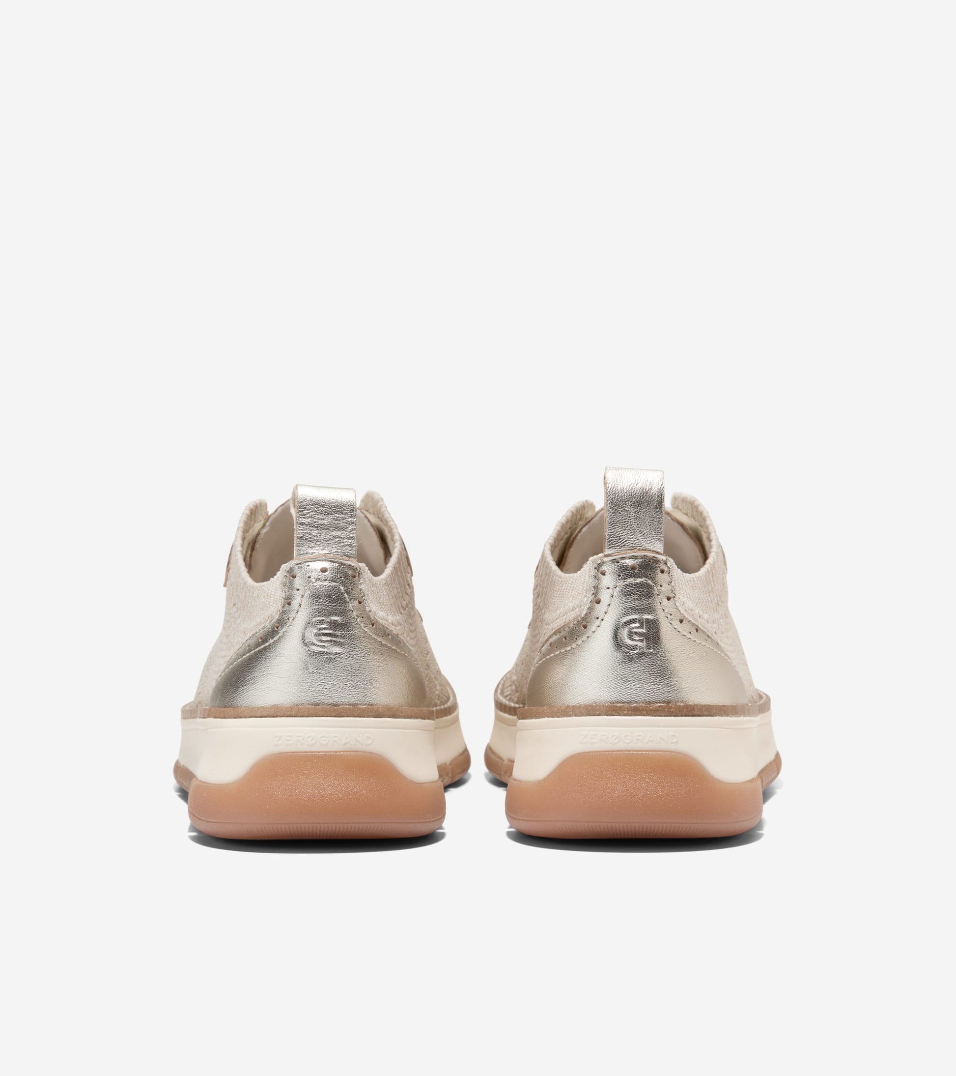 Women's ZERØGRAND Rella Stitchlite™ Oxfords-Ivory-Gold Metallic