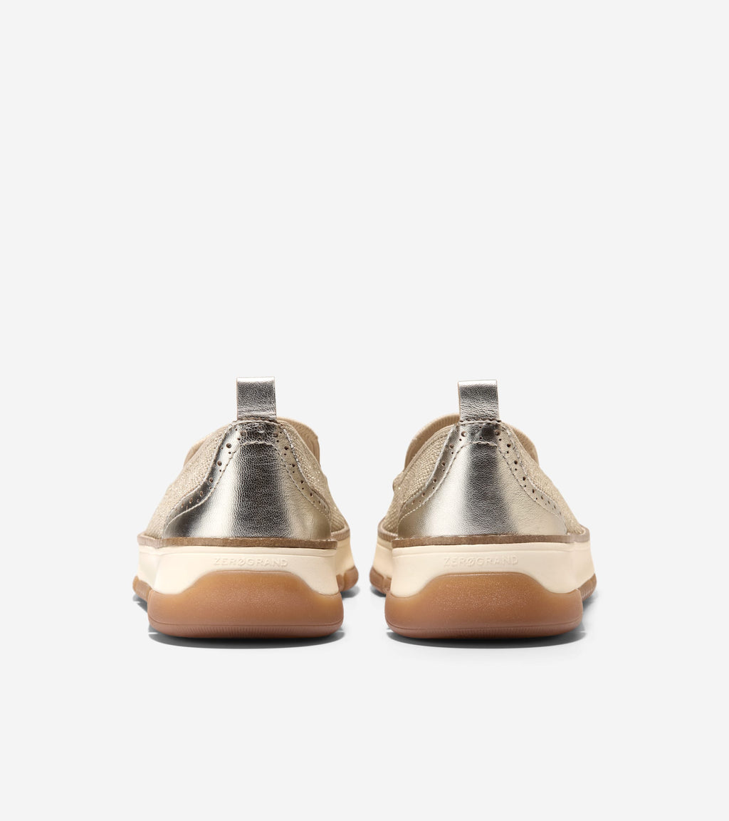 Women's ZERØGRAND Rella Stitchlite™ Venetian Loafers-Rye-Gold Metallic-Ivory