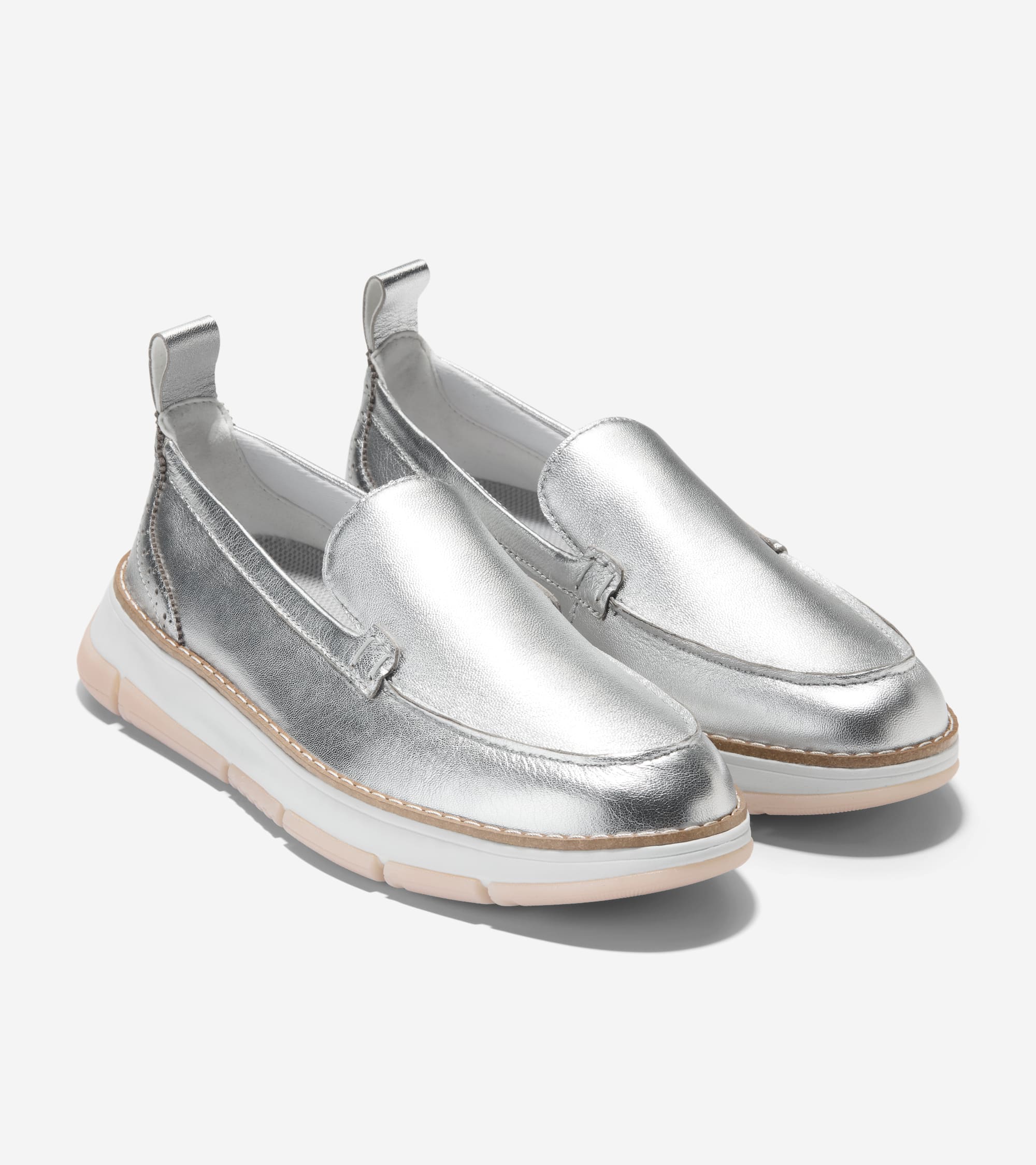 Women's ZERØGRAND Rella Venetian Loafers in Silver | Cole Haan
