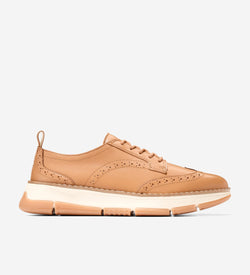 Women's ZERØGRAND Rella Wingtip Oxfords-Biscuit-Ivory