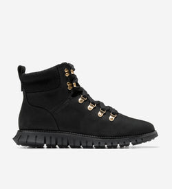 Women's ZERØGRAND Remastered Waterproof Hiking Boots-Black-Black Wool