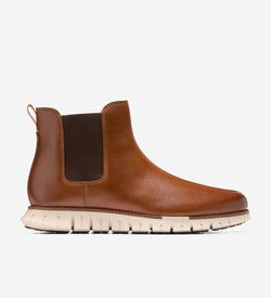 Men's ZERØGRAND Remastered Waterproof Chelsea Boots-British Tan-Dark Chocolate