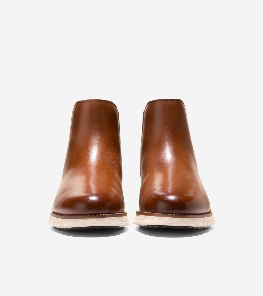 Men's ZERØGRAND Remastered Waterproof Chelsea Boots-British Tan-Dark Chocolate