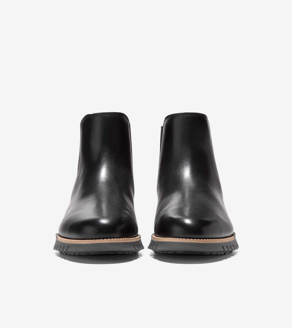 Men's ZERØGRAND Remastered Waterproof Chelsea Boots-Black-Raven