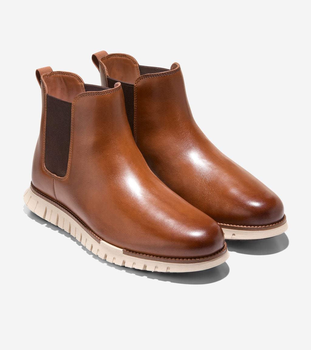 Men's ZERØGRAND Remastered Waterproof Chelsea Boots-British Tan-Dark Chocolate