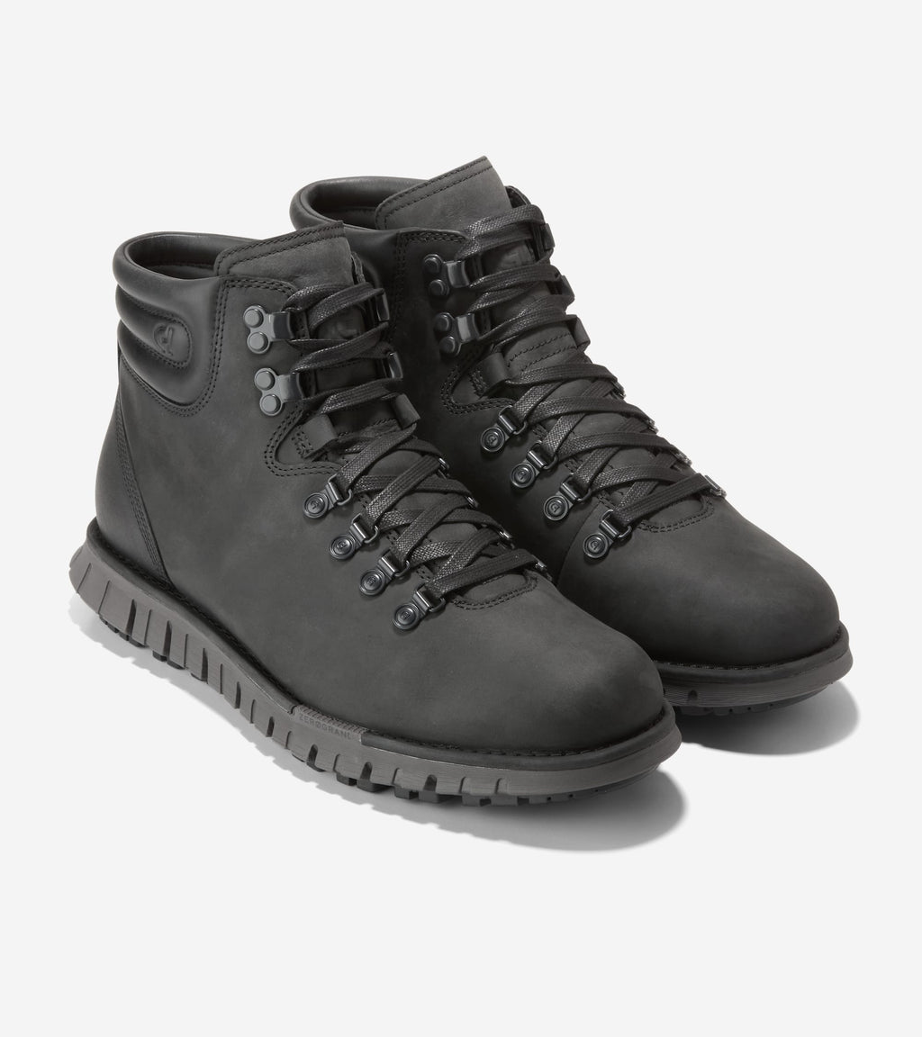 Men's ZERØGRAND Remastered Waterproof Hiking Boots-Black-Pavement