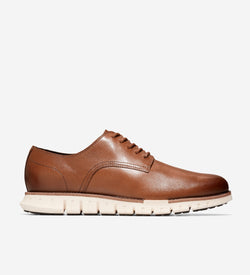 Men's ZERØGRAND Remastered Plain Toe Oxfords-British Tan-Ivory