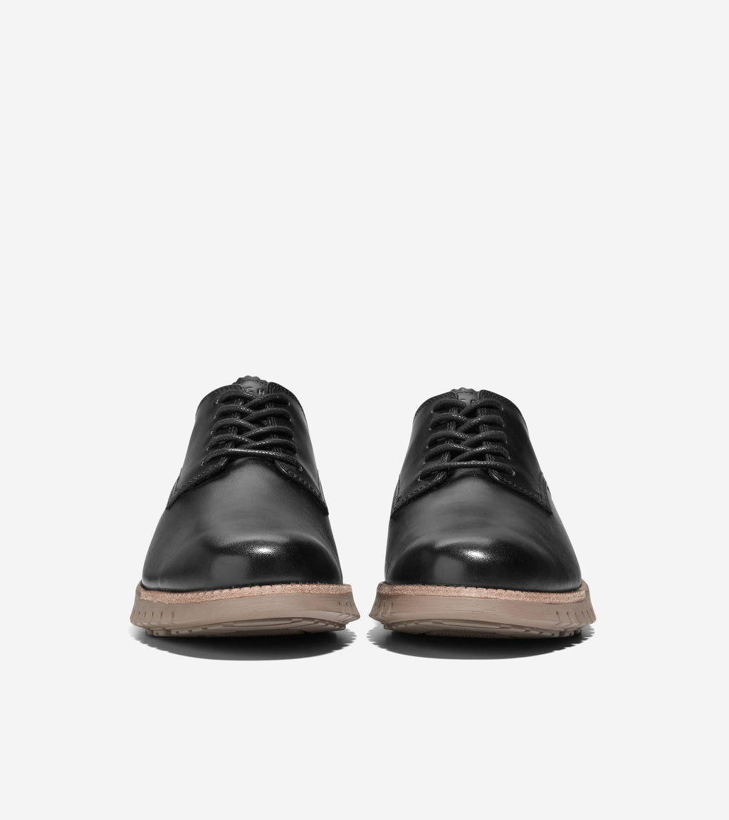 Men's ZERØGRAND Remastered Plain Toe Oxfords-Black-Irish Coffee
