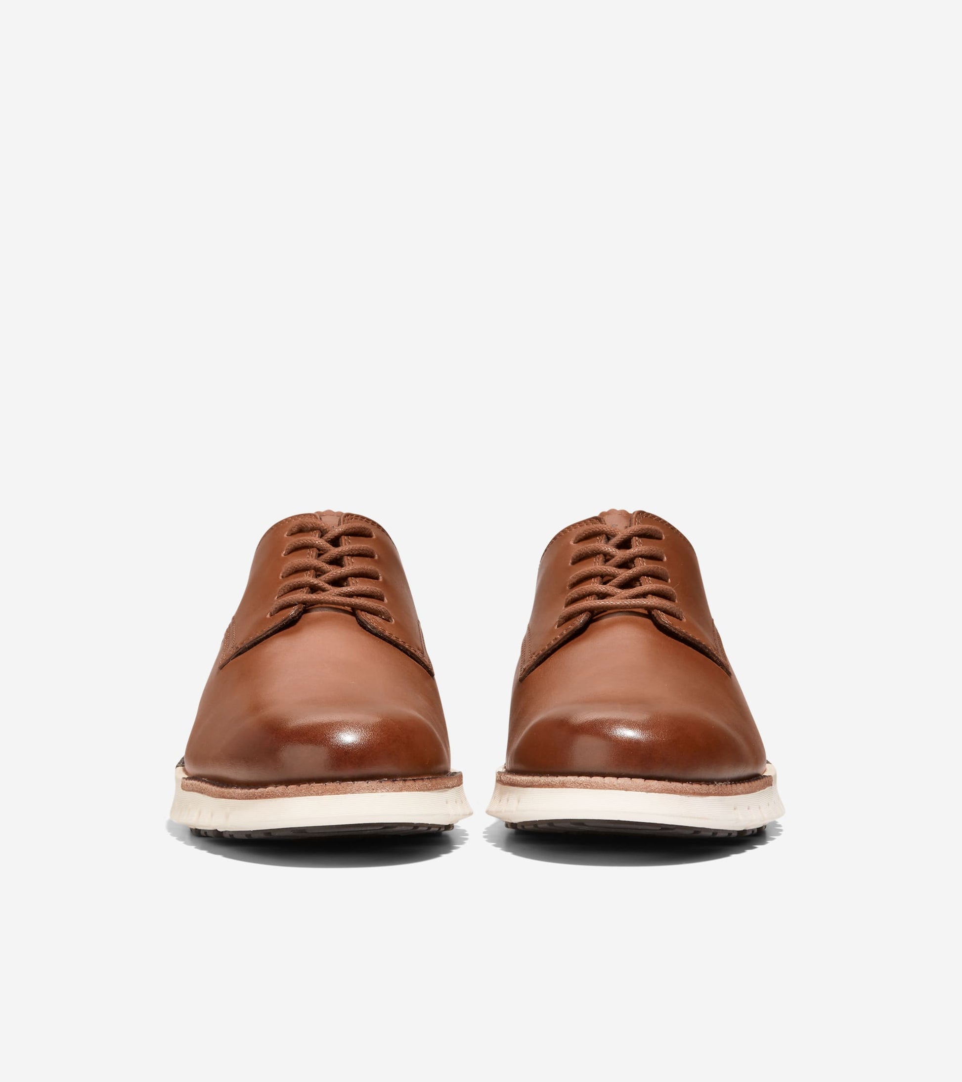 Men's ZERØGRAND Remastered Plain Toe Oxfords-British Tan-Ivory