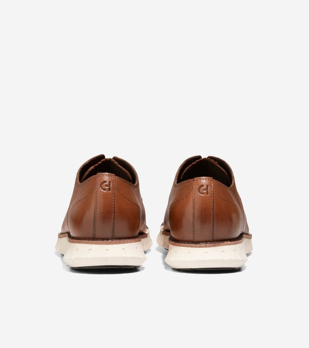 Men's ZERØGRAND Remastered Plain Toe Oxfords-British Tan-Ivory
