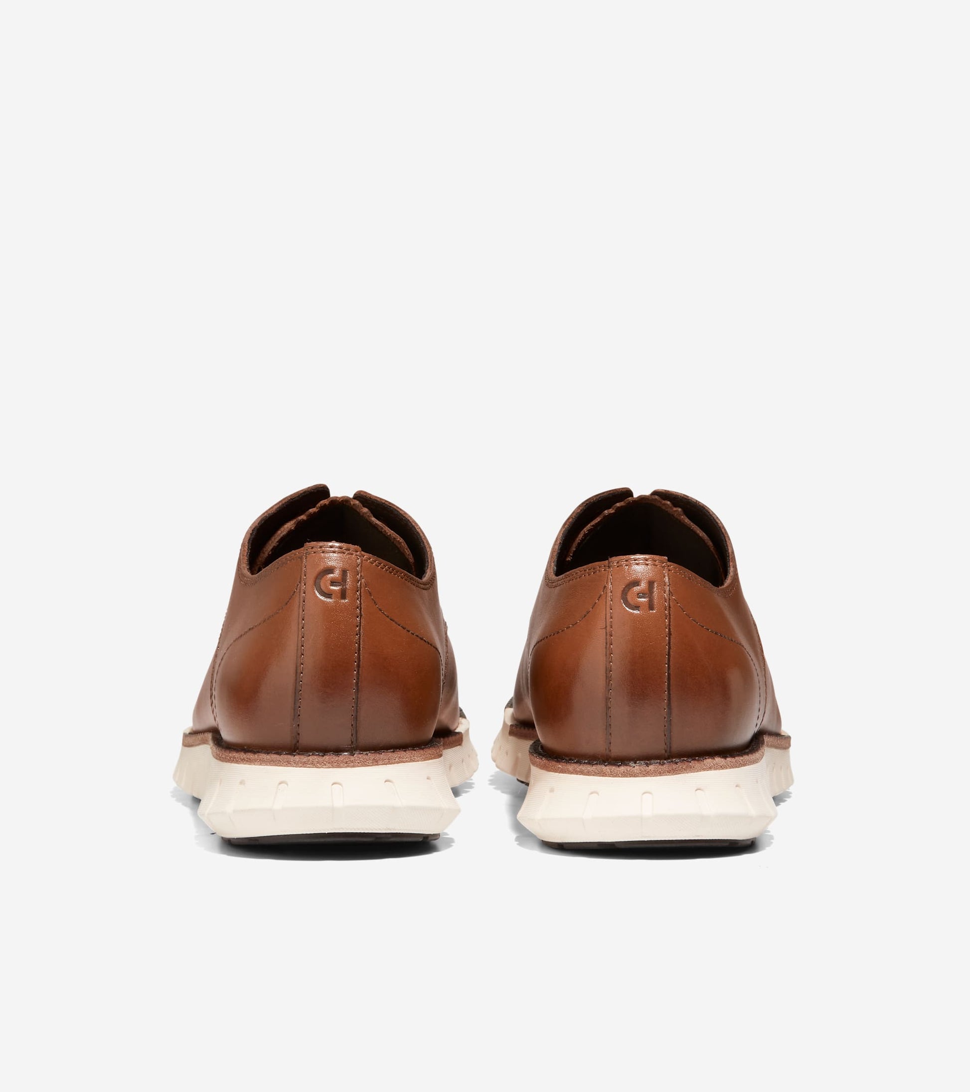 Men's ZERØGRAND Remastered Plain Toe Oxfords-British Tan-Ivory