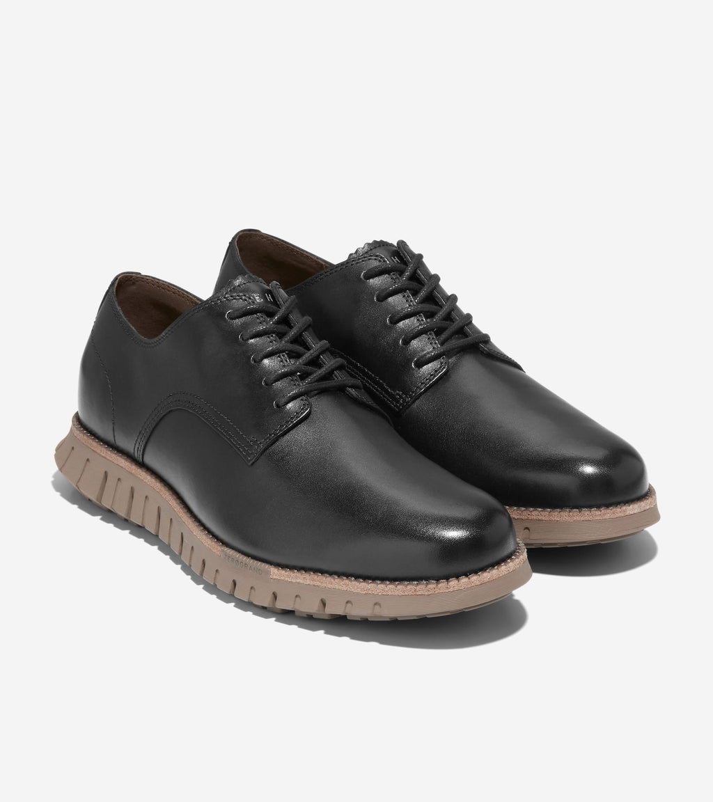 Men's ZERØGRAND Remastered Plain Toe Oxfords-Black-Irish Coffee