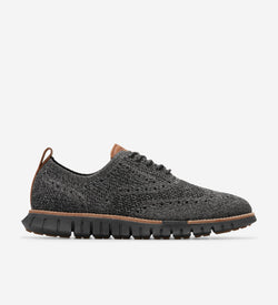 Men's ZERØGRAND Remastered Stitchlite™ Wingtip Oxfords-Magnet Gray Stitchlite™-Black