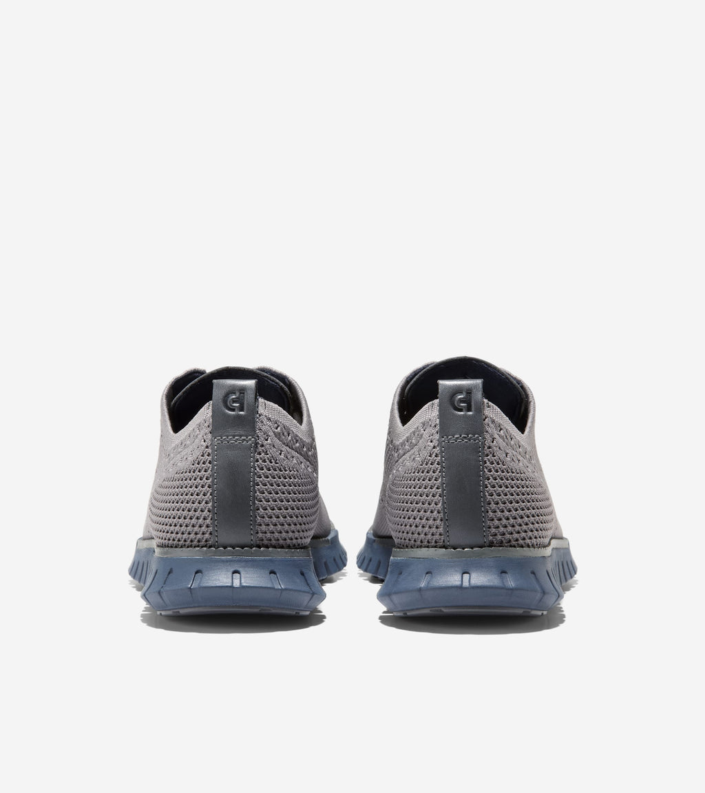 Men's ZERØGRAND Remastered Stitchlite™ Wingtip Oxfords-Steel Gray-Gray Pinstripe