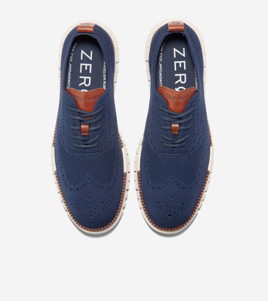 Men's ZERØGRAND Remastered Stitchlite™ Wingtip Oxfords-Marine Blue Stitchlite™-Ivory