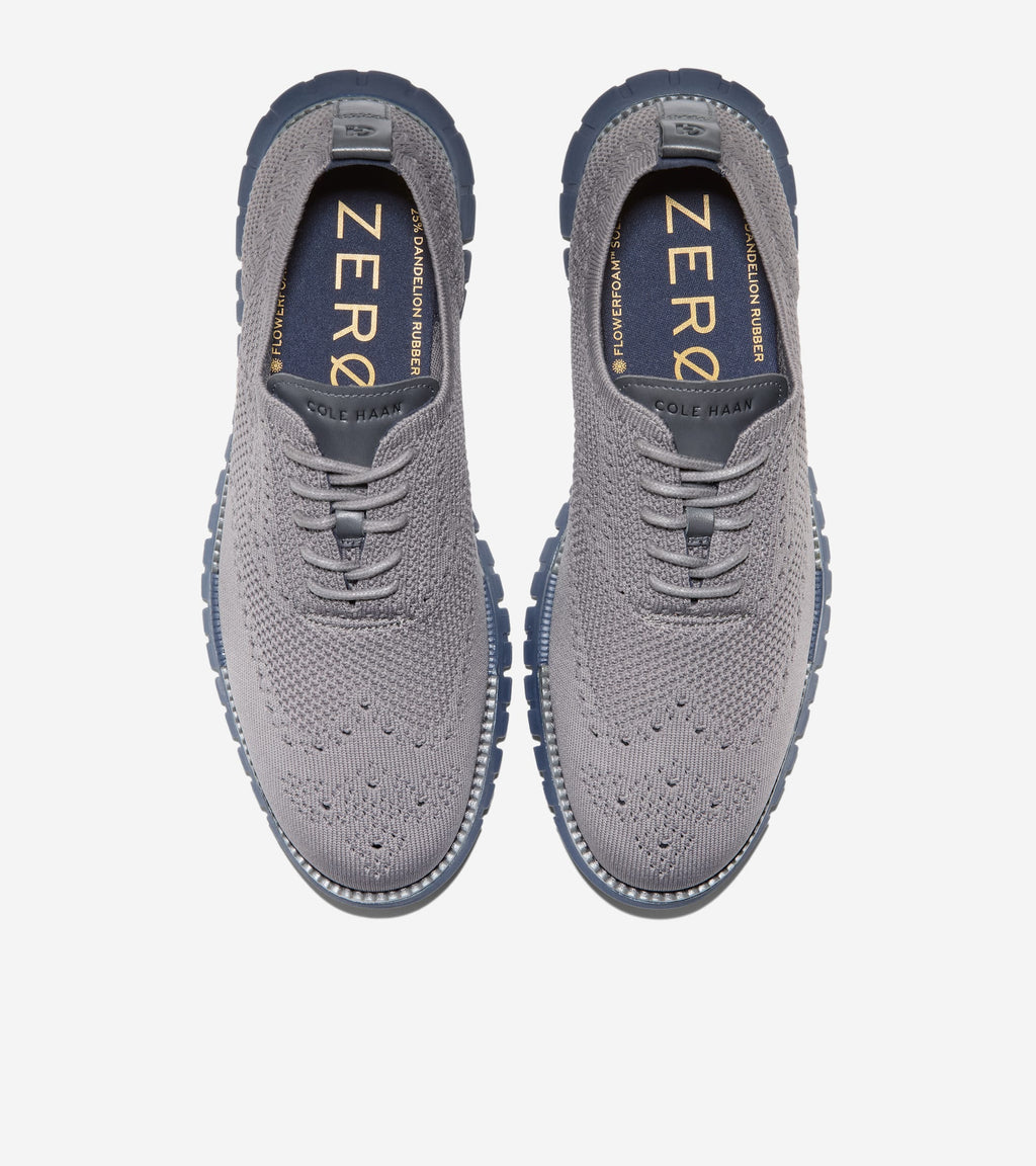 Men's ZERØGRAND Remastered Stitchlite™ Wingtip Oxfords-Steel Gray-Gray Pinstripe