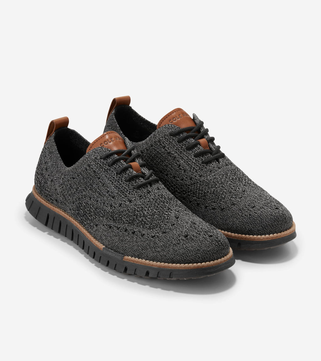 Men's ZERØGRAND Remastered Stitchlite™ Wingtip Oxfords-Magnet Gray Stitchlite™-Black