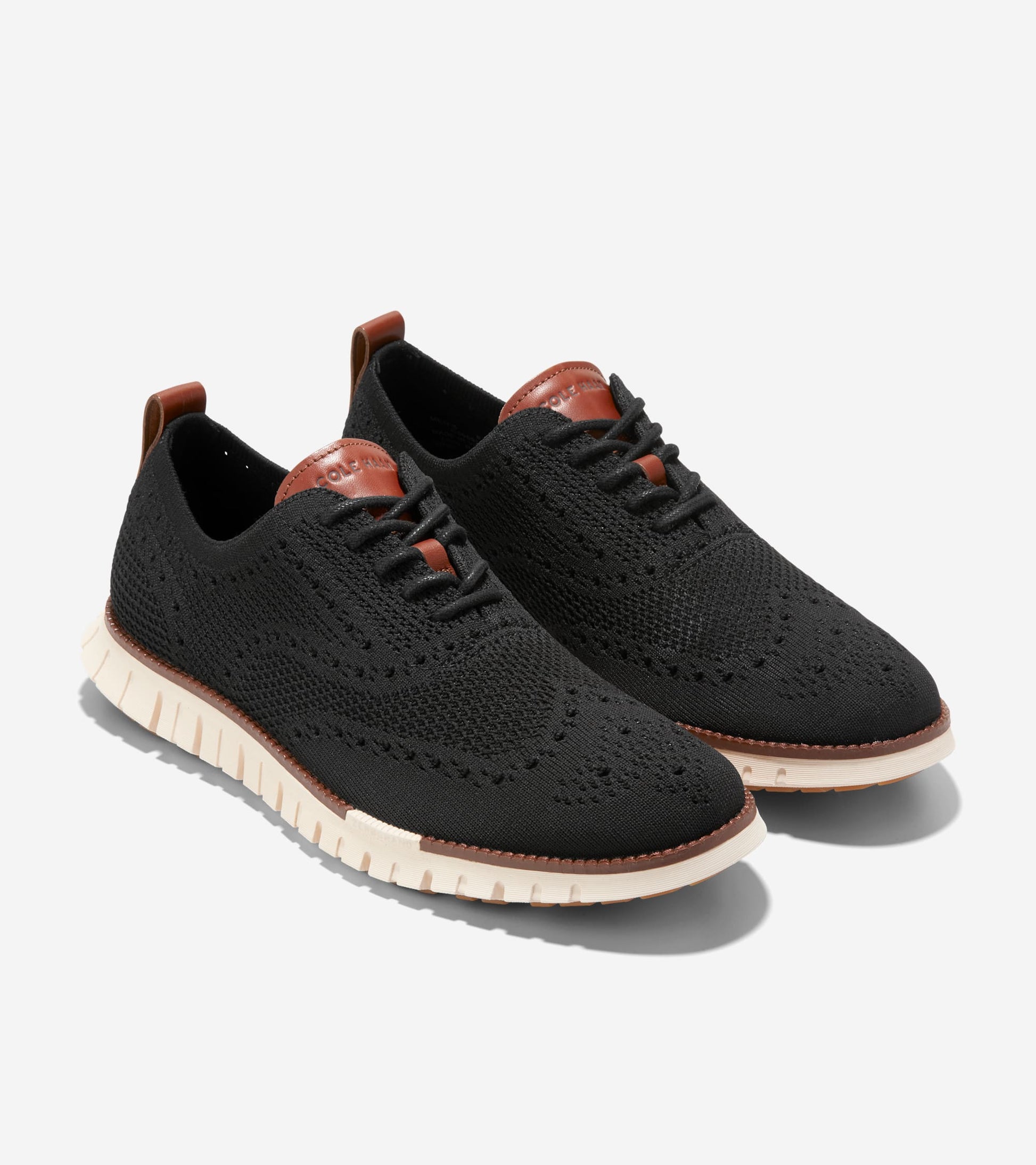 Men's ZERØGRAND Remastered Stitchlite™ Wingtip Oxfords-Black Stitchlite™-Ivory